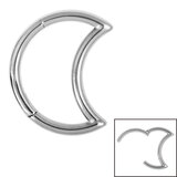Titanium Crescent Moon Hinged Clicker Ring - SKU 66885