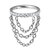 Titanium Side Jewelled Orbit Triple Loop Chain Hinged Clicker Ring - SKU 66887