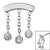 Titanium 3 Jewel Chain Drop for Internal Thread shafts in 1.2mm - SKU 66908