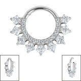 Titanium Verity Princess Jewelled Hinged Clicker Ring - SKU 66936