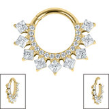 Titanium Verity Princess Jewelled Hinged Clicker Ring - SKU 66937
