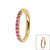 Gold Titanium 1.2mm Pave Set Jewelled Edge Hinged Clicker Ring - SKU 66947