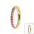 Gold Plated Titanium (PVD) 1.2mm Pave Set Jewelled Edge Hinged Clicker Ring - SKU 66947