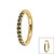 Gold Plated Titanium (PVD) 1.2mm Pave Set Jewelled Edge Hinged Clicker Ring - SKU 66948