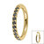 Gold Plated Titanium (PVD) 1.2mm Pave Set Jewelled Edge Hinged Clicker Ring - SKU 66957