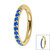 Gold Plated Titanium (PVD) 1.2mm Pave Set Jewelled Edge Hinged Clicker Ring - SKU 66958
