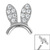 Titanium Claw Set Jewelled Bunny Ears for Internal Thread shafts in 1.2mm - SKU 66974