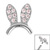 Titanium Claw Set Jewelled Bunny Ears for Internal Thread shafts in 1.2mm - SKU 66976