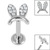 Titanium Internally Threaded Labrets 1.2mm - Titanium Claw Set Jewelled Bunny Ears - SKU 66977