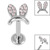 Titanium Internally Threaded Labrets 1.2mm - Titanium Claw Set Jewelled Bunny Ears - SKU 66979