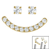 Titanium Jewelled Smiley Face Pack for Internal Thread shafts in 1.2mm - SKU 67022