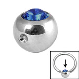 Steel Clip in Jewelled Balls 5mm jet ab