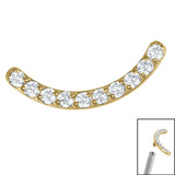 Titanium Claw Set Jewelled Smile Curved Bar for Internal Thread shafts in 1.2mm - SKU 67040