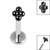 Titanium Internally Threaded Labrets 1.2mm - Titanium Asia Diamond Ball - SKU 67073