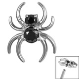 Titanium Claw Set Jewelled Spider for Internal Thread shafts in 1.2mm - SKU 67221