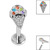 Titanium Internally Threaded Labrets 1.2mm - Titanium Claw Set Jewelled Ice Cream Cone - SKU 67314