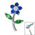 Titanium Claw Set Jewelled Blossom Flower for Internal Thread shafts in 1.2mm - SKU 67319