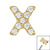 Titanium Claw Set Jewelled X Top for Internal Thread shafts in 1.2mm - SKU 67339