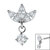 Titanium Marquise Triple Jewelled Fan with Solitaire for Internal Thread shafts in 1.2mm - SKU 67456