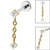 Titanium Internally Threaded Labrets 1.2mm - Titanium Claw Set Double Jewelled Chain Drop - SKU 67499