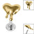 Titanium Internally Threaded Labrets 1.2mm - Titanium Melting Heart - SKU 67600