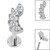 Titanium Internally Threaded Labrets 1.2mm - Titanium Claw Set 5 Jewel Climbing Marquise Fan - SKU 67658
