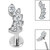 Titanium Internally Threaded Labrets 1.2mm - Titanium Claw Set 5 Jewel Climbing Marquise Fan - SKU 67669