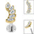 Titanium Internally Threaded Labrets 1.2mm - Titanium Claw Set 5 Jewel Climbing Marquise Fan - SKU 67672