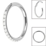 Titanium Pearl Edge Hinged Clicker Ring - SKU 67681