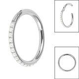 Titanium Pearl Edge Hinged Clicker Ring - SKU 67682