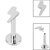 Titanium Threadless Labrets - Titanium (Bend-fit) Lightning Bolt - SKU 67750