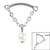 Steel Concealed Dangle Chain and Pearl Ball Top for Internal Thread shafts in 1.2mm - SKU 67917
