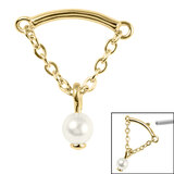 Steel Concealed Dangle Chain and Pearl Ball Top for Internal Thread shafts in 1.2mm - SKU 67918