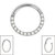 Titanium Hinged Pave Set Pearl Eternity Clicker Ring - SKU 67931