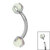 Titanium Internally Threaded Micro Curved Bar with Claw set  Opal Ball 1.2mm - SKU 67968