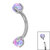 Titanium Internally Threaded Micro Curved Bar with Claw set  Opal Ball 1.2mm - SKU 67979