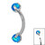 Titanium Internally Threaded Micro Curved Bar with Claw set  Opal Ball 1.2mm - SKU 67980