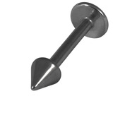 Black Titanium Coned Labrets 1.6mm, 8mm, 4mm base and 4mm height
