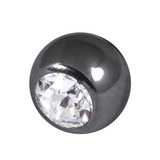 Black Titanium Jewelled Balls 1.6x4mm 1.6mm, 4mm, Crystal Clear