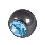 Black Titanium Jewelled Balls 1.6x4mm 1.6mm, 4mm, Light Blue