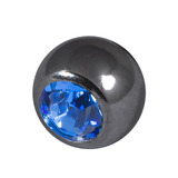 Black Titanium Jewelled Balls 1.6x4mm 1.6mm, 4mm, Sapphire Blue