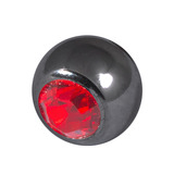 Black Titanium Jewelled Balls 1.6x4mm 1.6mm, 4mm, Red