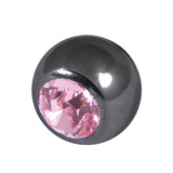 Black Titanium Jewelled Balls 1.6x4mm 1.6mm, 4mm, Light Pink