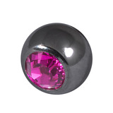 Black Titanium Jewelled Balls 1.6x4mm 1.6mm, 4mm, Fuchsia