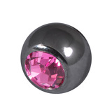 Black Titanium Jewelled Balls 1.6x6mm 1.6mm, 6mm, Pink
