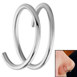 Titanium Double Spiral Nose Ring 0.8mm, 7mm / Mirror Polish Titanium
