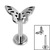 Titanium Threadless Labrets - Titanium (Bend-fit) Fluttering Butterfly 0.8mm, 7mm / Titanium - alternative image
