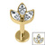 Titanium Internally Threaded Labrets 1.2mm - Titanium Claw Set Marquise Jewelled Leaves Trio - SKU 69124