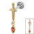 Titanium Internally Threaded Labrets 1.2mm - Titanium Mini Dagger with Marquise Drop Gem - SKU 69459