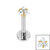 Titanium Internally Threaded Labrets 1.2mm - Titanium Claw Set Jewelled Triangle - SKU 69770